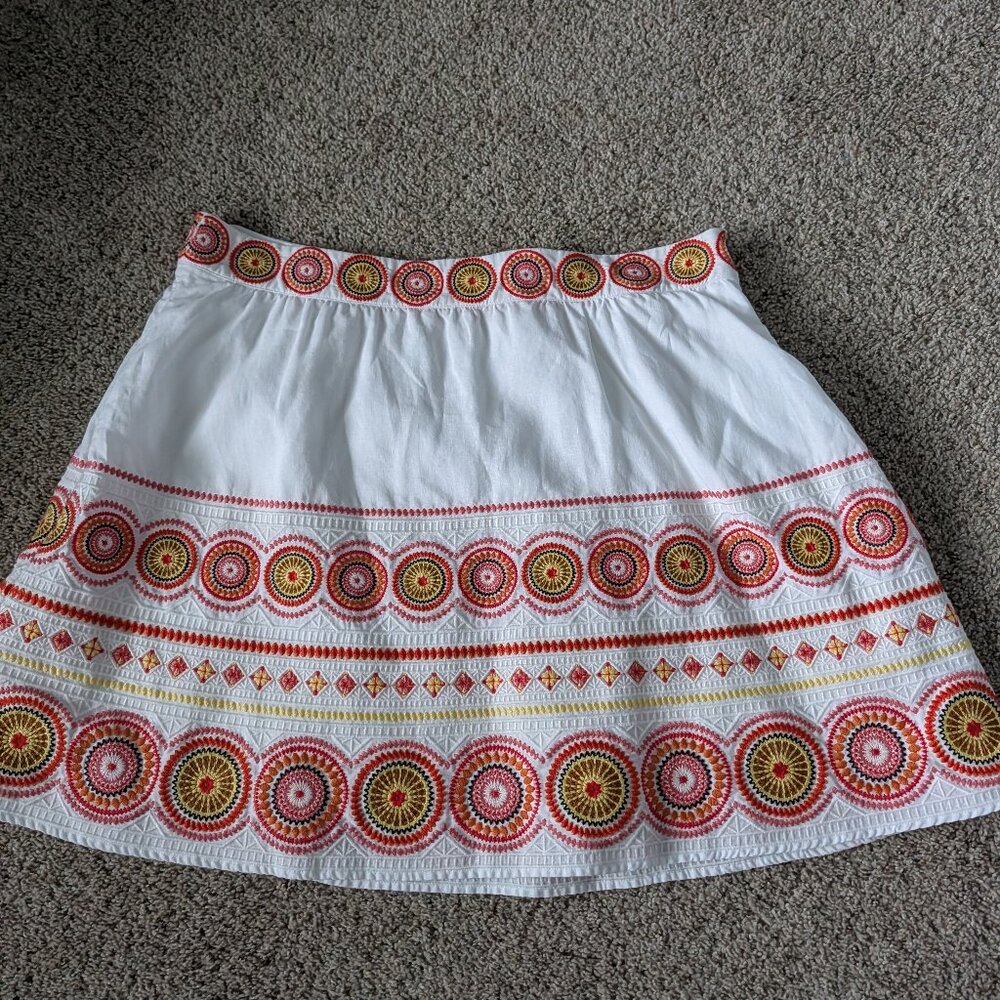EUC Linen Boden Embroidered Skirt US 16/18 - Picture 2 of 8